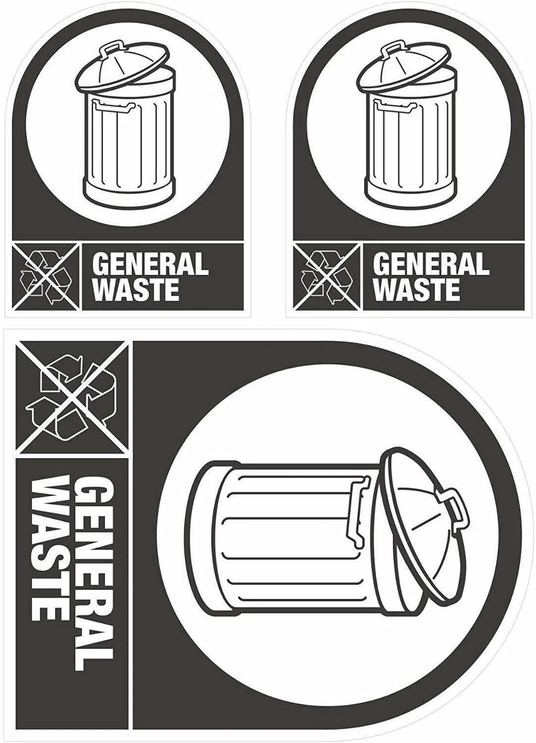 Set of 8 Self Adhesive Easy Application Wheelie Bin Stickers 8 to choose Recycle Safety