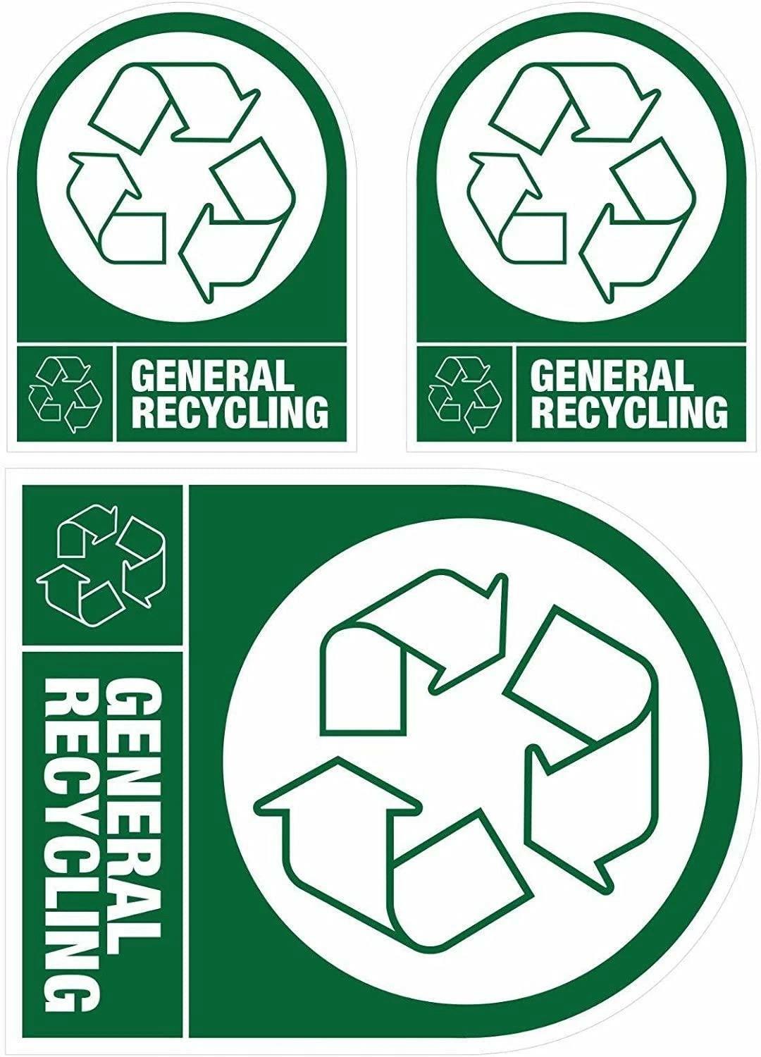 Set of 8 Self Adhesive Easy Application Wheelie Bin Stickers 8 to choose Recycle Safety