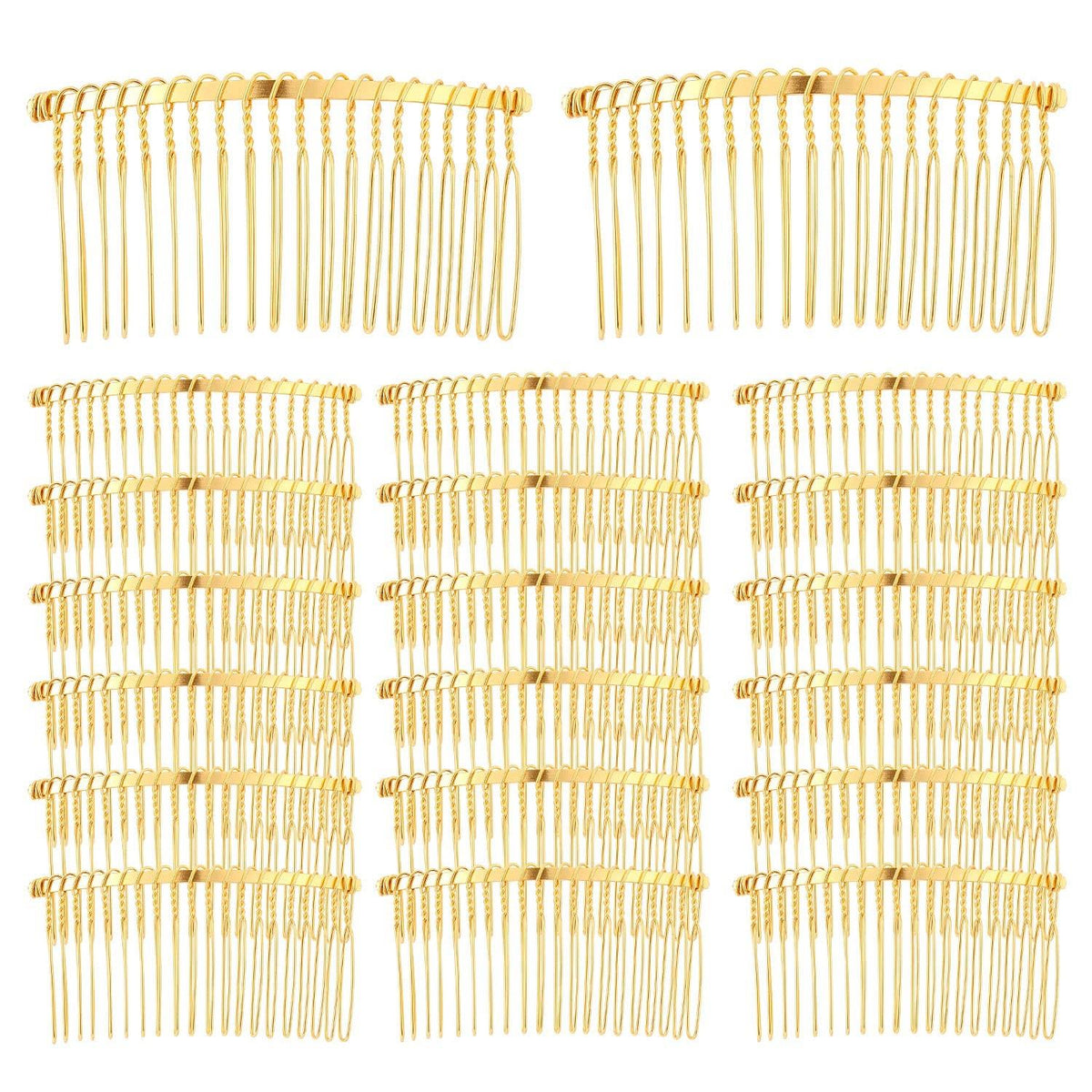 20 Pack Bulk 20 Teeth Silver Gold Black Metal Side Hair Combs