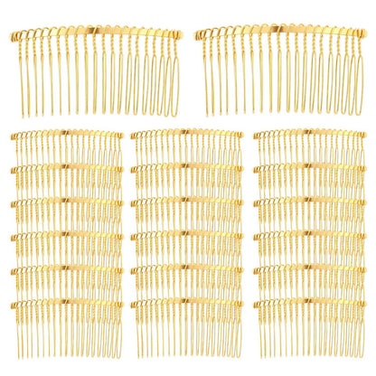 20 Pack Bulk 20 Teeth Silver Gold Black Metal Side Hair Combs
