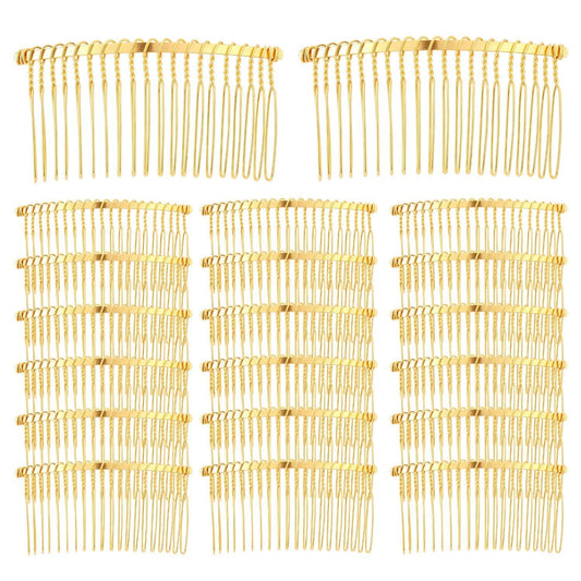 20 Pack Bulk 20 Teeth Silver Gold Black Metal Side Hair Combs