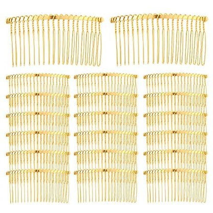 20 Pack Bulk 20 Teeth Silver Gold Black Metal Side Hair Combs