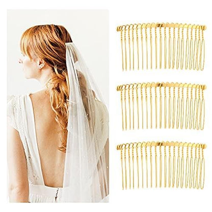20 Pack Bulk 20 Teeth Silver Gold Black Metal Side Hair Combs