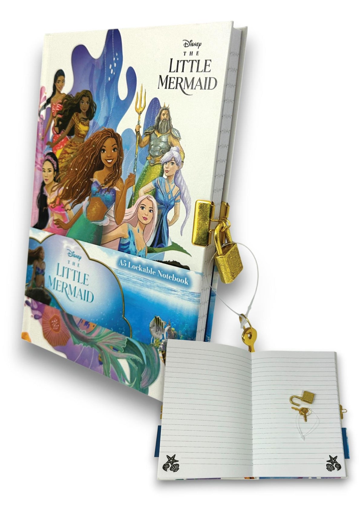 Disney Little Mermaid Lockable Secret Diary – Ariel & Sisters A5 Notebook