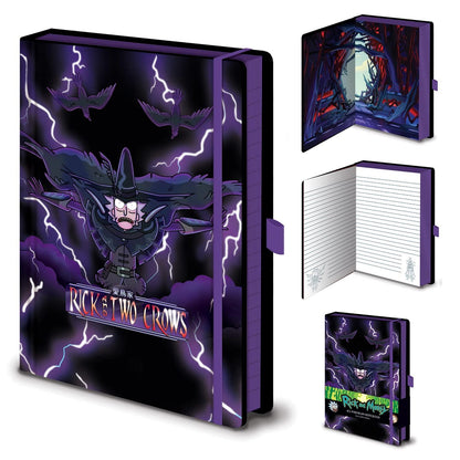 Pyramid International Rick And Morty Hardback Wiro Notebook, A5 Lined Pages (2 Crows Design) - Official Merchandise