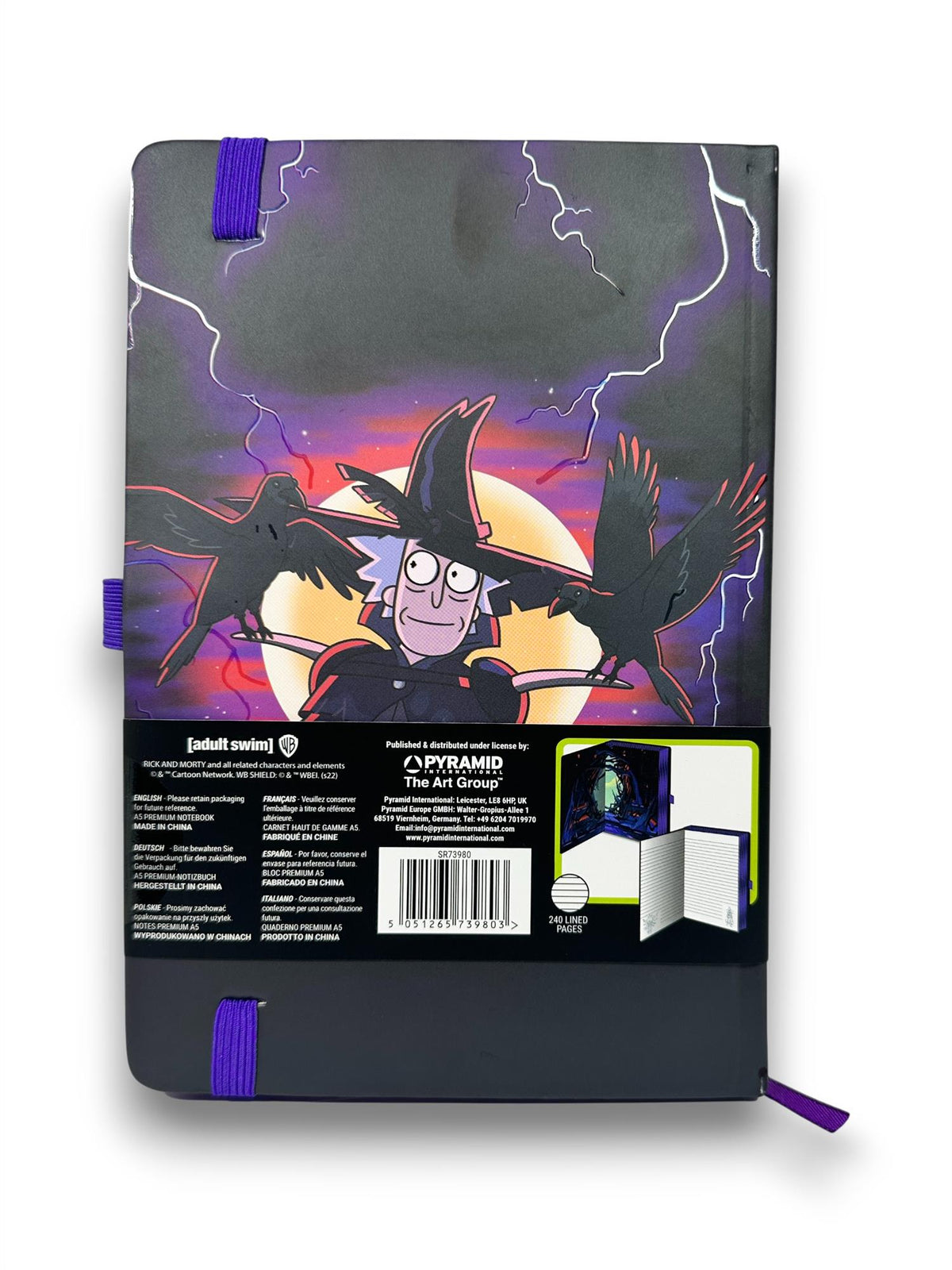Pyramid International Rick And Morty Hardback Wiro Notebook, A5 Lined Pages (2 Crows Design) - Official Merchandise