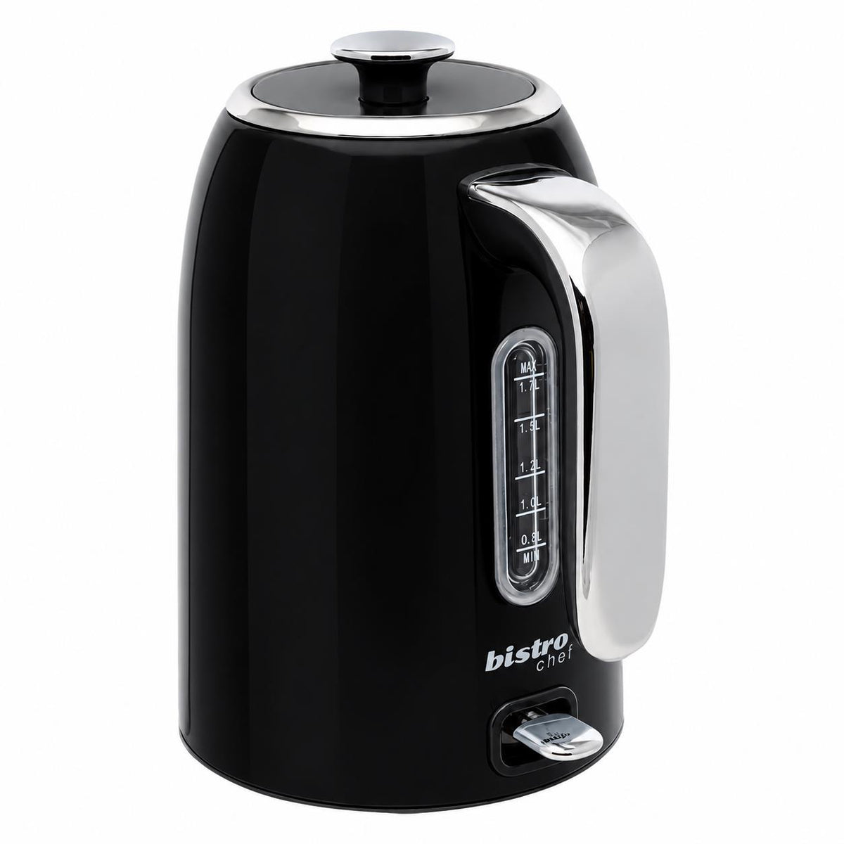 Bistro Chef 1.7L Electric Kettle 3000W Fast Boil Cordless Jug - Black