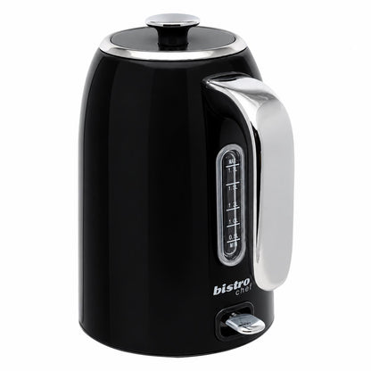 Bistro Chef 1.7L Electric Kettle 3000W Fast Boil Cordless Jug - Black
