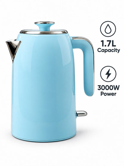 Bistro Chef 1.7L Electric Kettle 3000W Fast Boil Cordless Jug - Blue