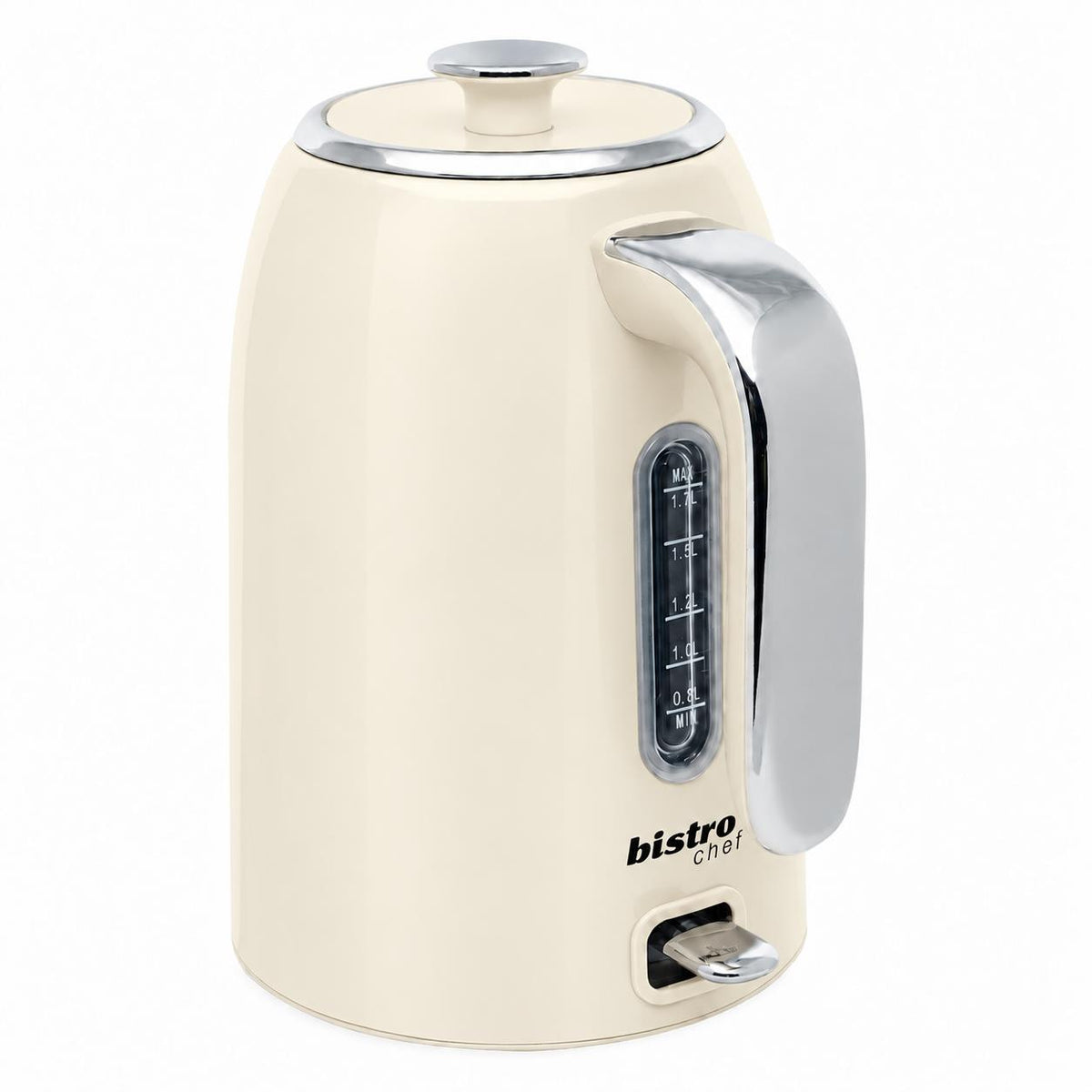 Bistro Chef 1.7L Electric Kettle 3000W Fast Boil Cordless Jug - Cream