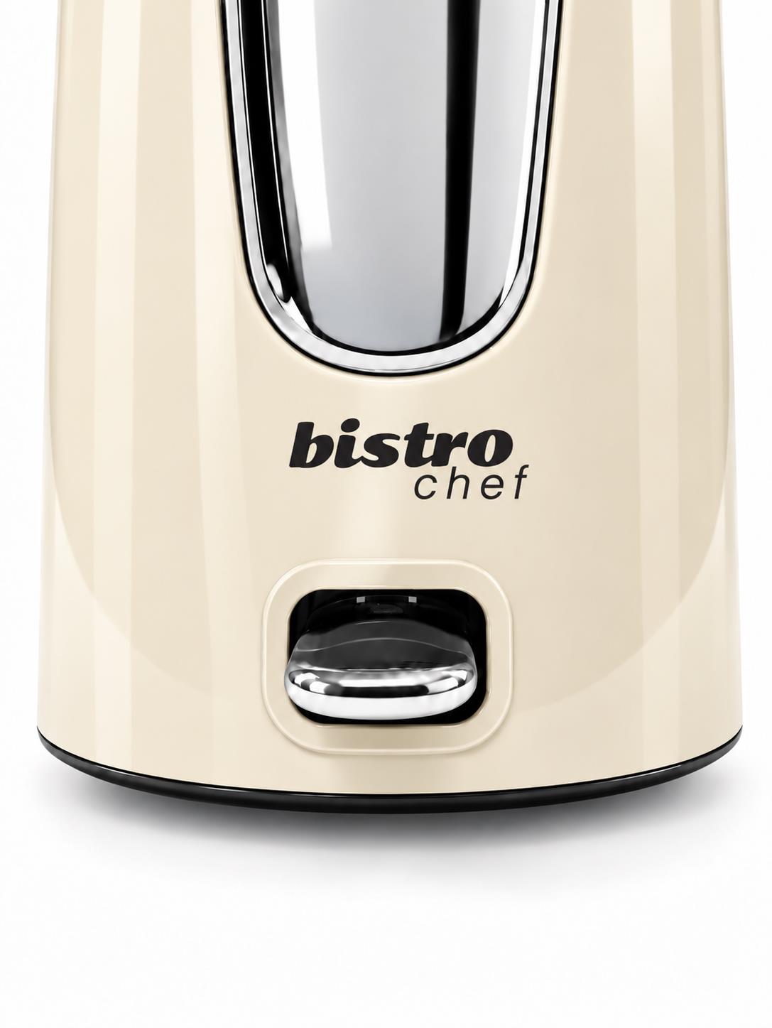 Bistro Chef 1.7L Electric Kettle 3000W Fast Boil Cordless Jug - Cream