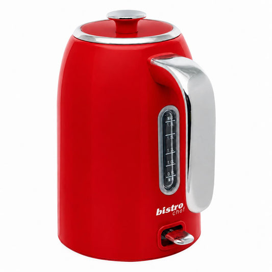 Bistro Chef 1.7L Electric Kettle 3000W Fast Boil Cordless Jug - Red