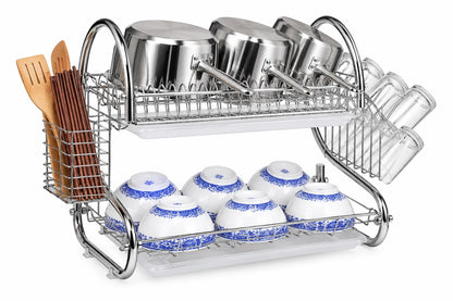 Best Life Home 2 Tier Dish Drainer Rack Kitchen Plate Cutlery Drying Organiser