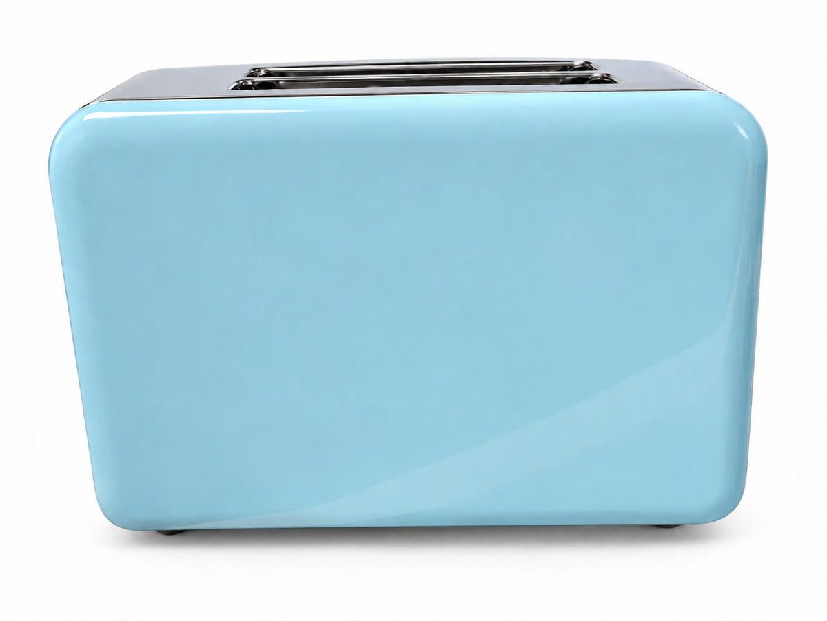 Bistro Chef 2 Slice Toaster 1000W Wide Slot Retro Style Kitchen - Blue