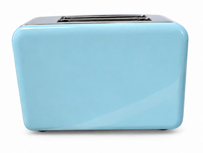 Bistro Chef 2 Slice Toaster 1000W Wide Slot Retro Style Kitchen - Blue