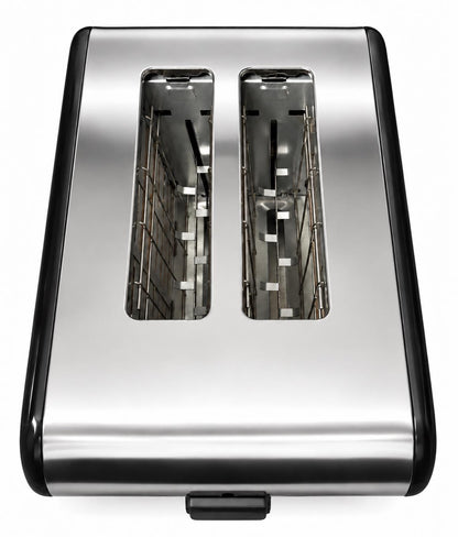 Bistro Chef 2 Slice Toaster 1000W Wide Slot Retro Style Kitchen - Black