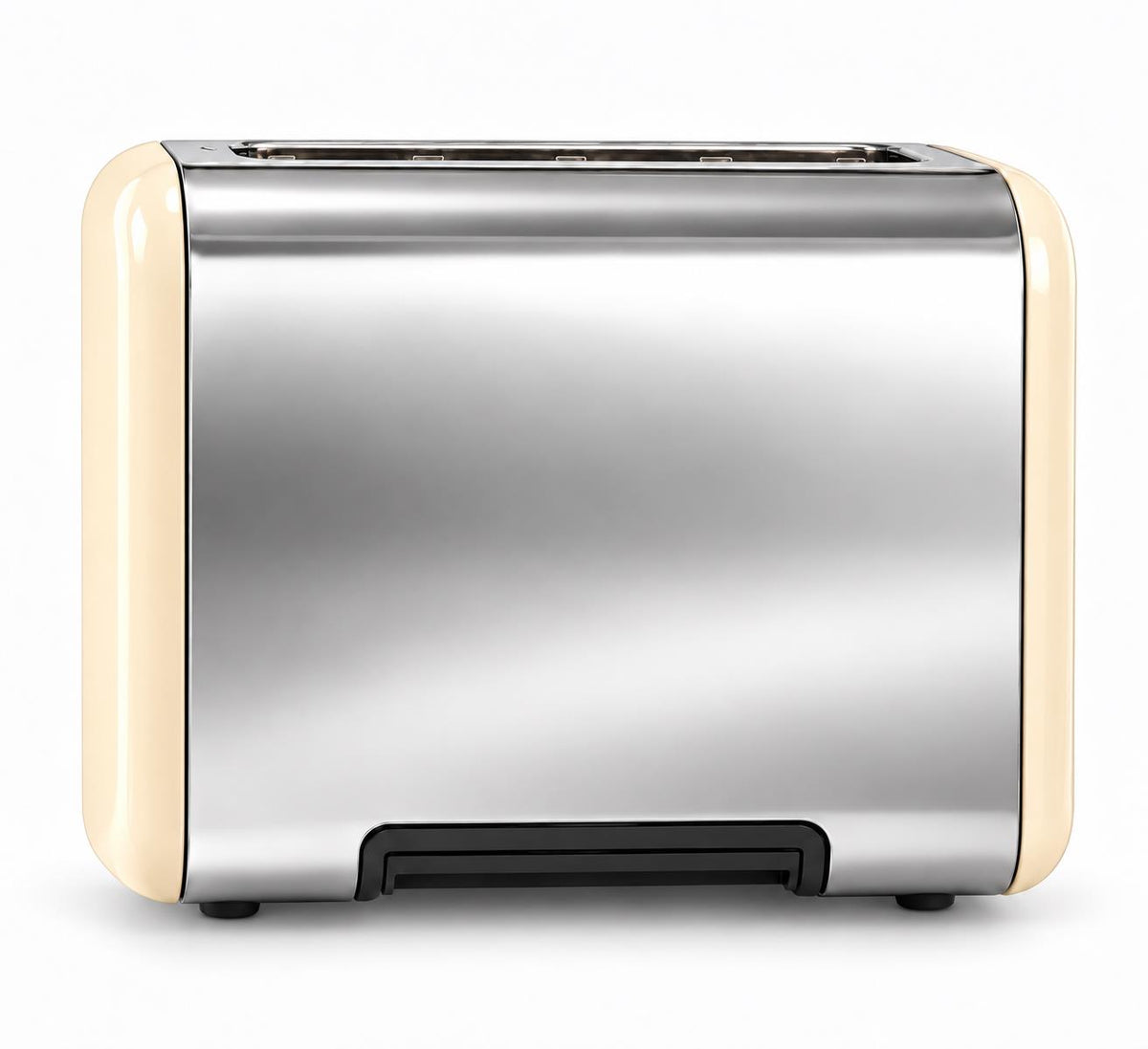 Bistro Chef 2 Slice Toaster 1000W Wide Slot Retro Style Kitchen - Cream