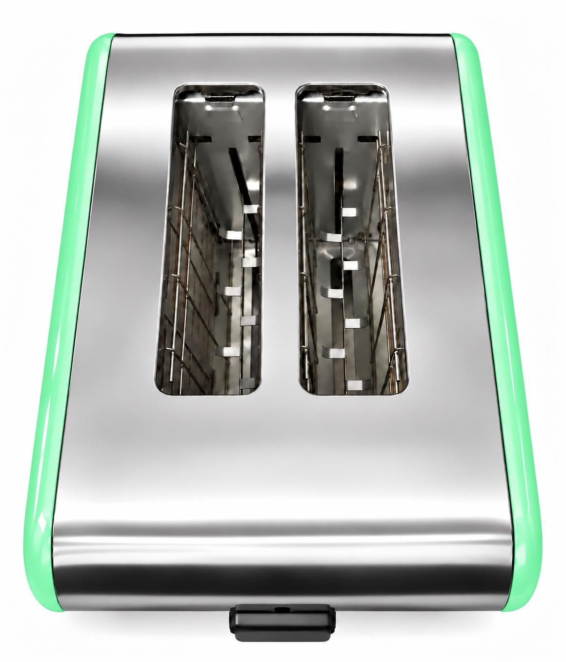 Bistro Chef 2 Slice Toaster 1000W Wide Slot Retro Style Kitchen - Green
