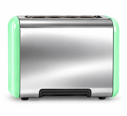 Bistro Chef 2 Slice Toaster 1000W Wide Slot Retro Style Kitchen - Green