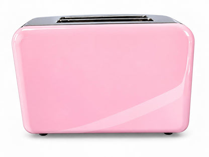 Bistro Chef 2 Slice Toaster 1000W Wide Slot Retro Style Kitchen - Pink