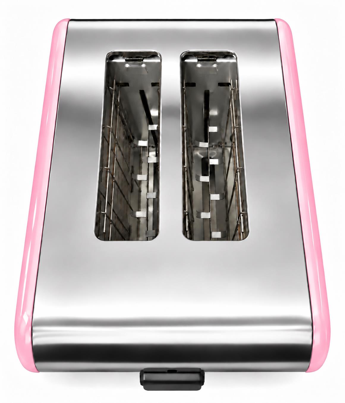Bistro Chef 2 Slice Toaster 1000W Wide Slot Retro Style Kitchen - Pink