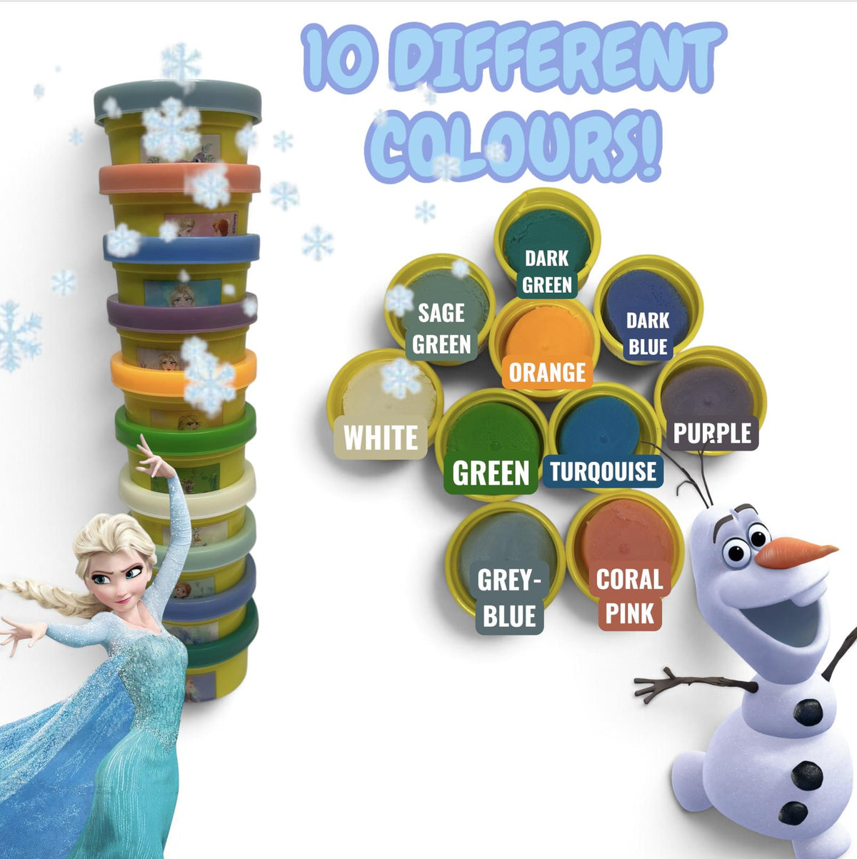 Disney Frozen OkiDoki Dough 10 Pack Kids Modelling Play Dough 10 x 26g Tubs