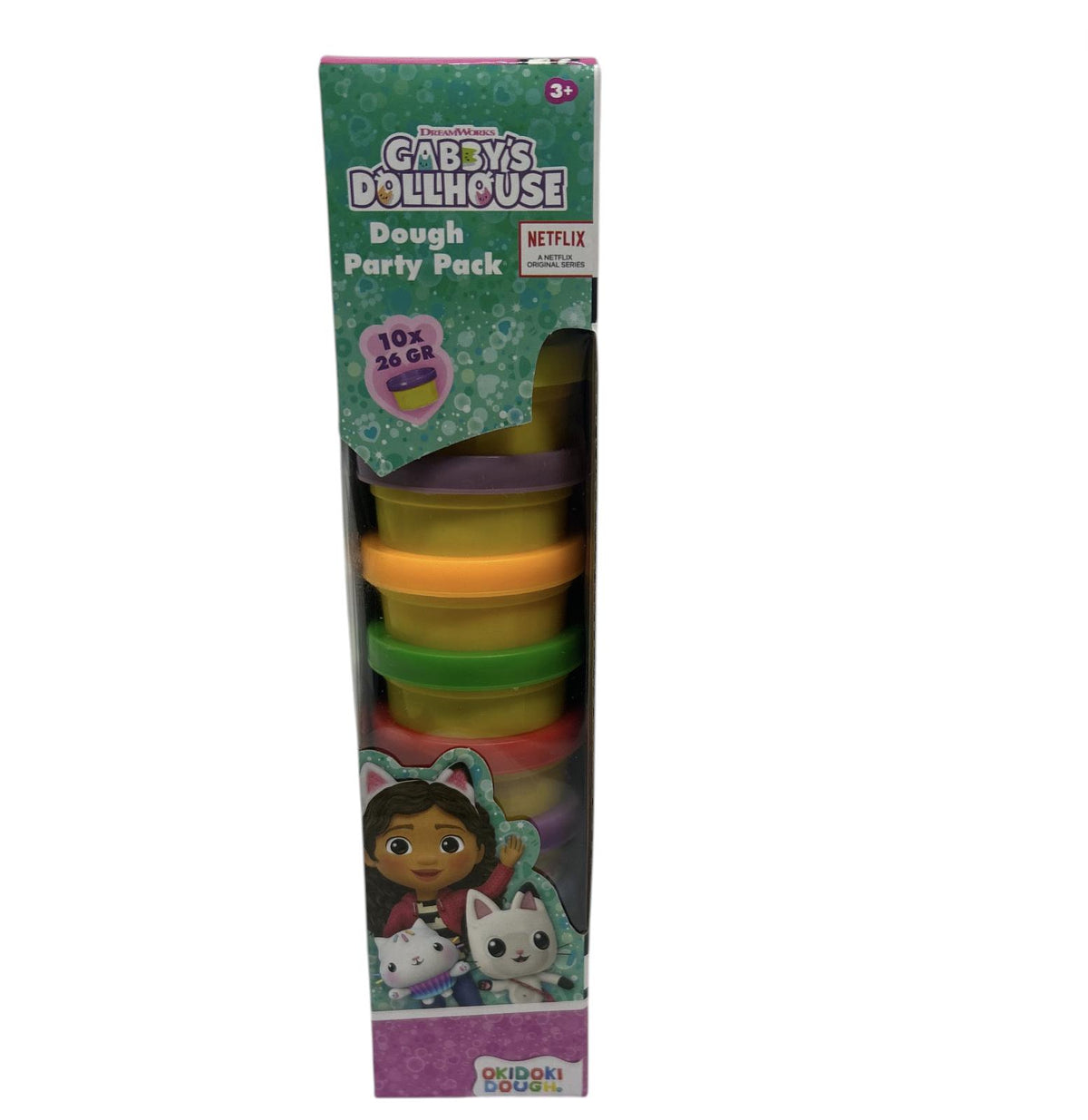 DreamWorks Gabby's Dollhouse OkiDoki Play Dough 10 Pack 26g Tubs Assorted Colours