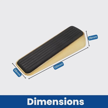 Decorative Rubber Door Wedge Stop Stopper Holder - Polished Brass - 2-Pack