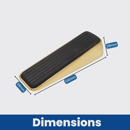 Decorative Rubber Door Wedge Stop Stopper Holder - Polished Brass - 2-Pack