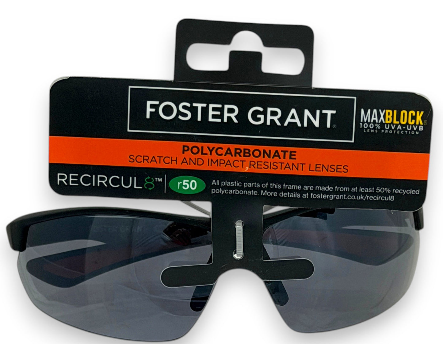 Black Foster Grant Sunglasses with Reflective Lenses UV400 Sports Shades