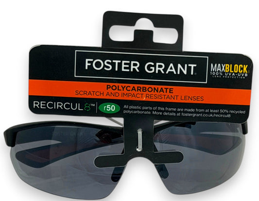 Black Foster Grant Sunglasses with Reflective Lenses UV400 Sports Shades